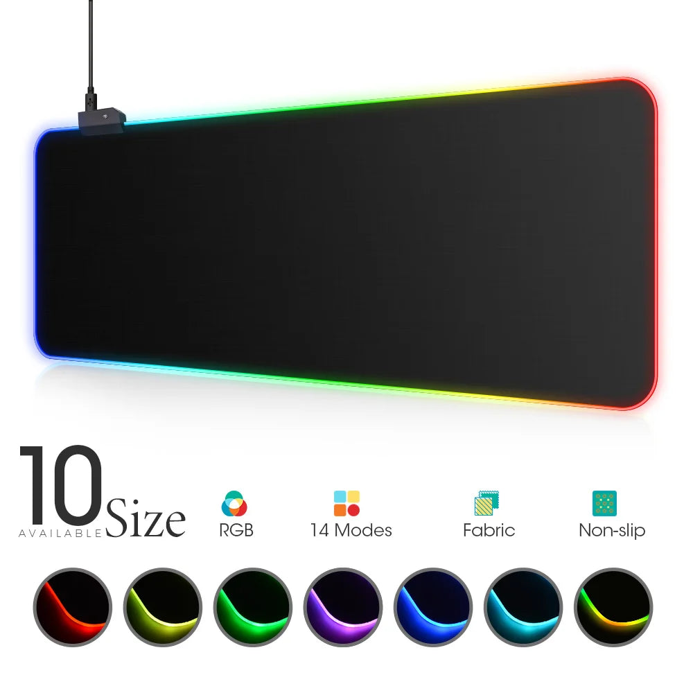 LED Light Mousepad RGB Keyboard Cover Desk-mat