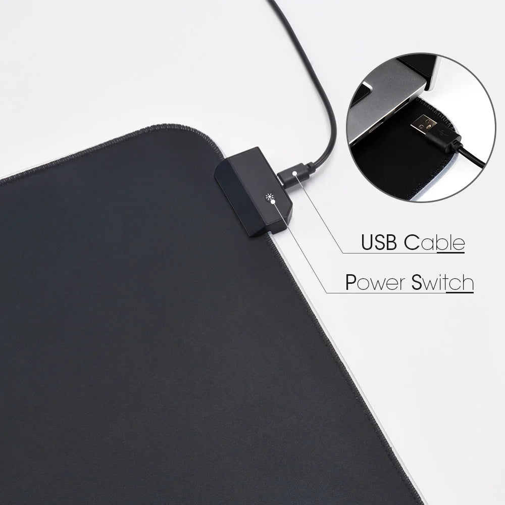 LED Light Mousepad RGB Keyboard Cover Desk-mat