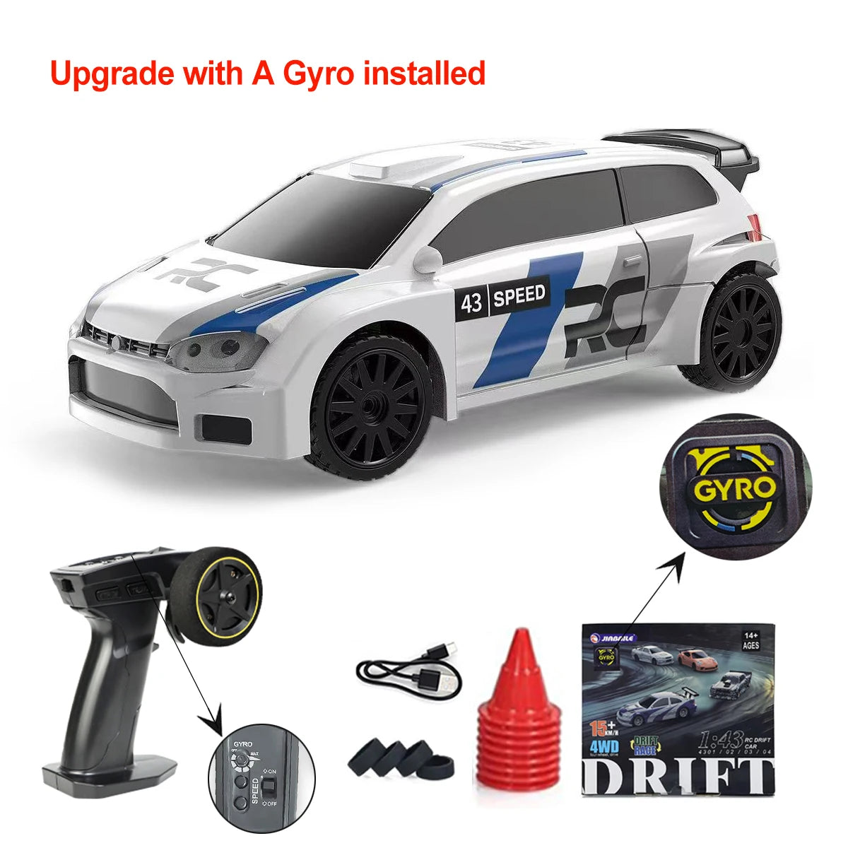1/43 RC Drifting Car Racing RTR 4WD with Upgraded Gyro!