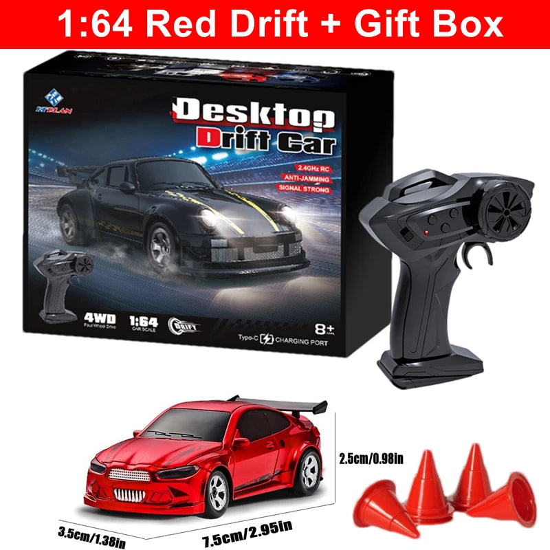 1:64 4WD Mini Drift RC Car – High-Speed 2.4G Remote Control Racer (15KM/H)