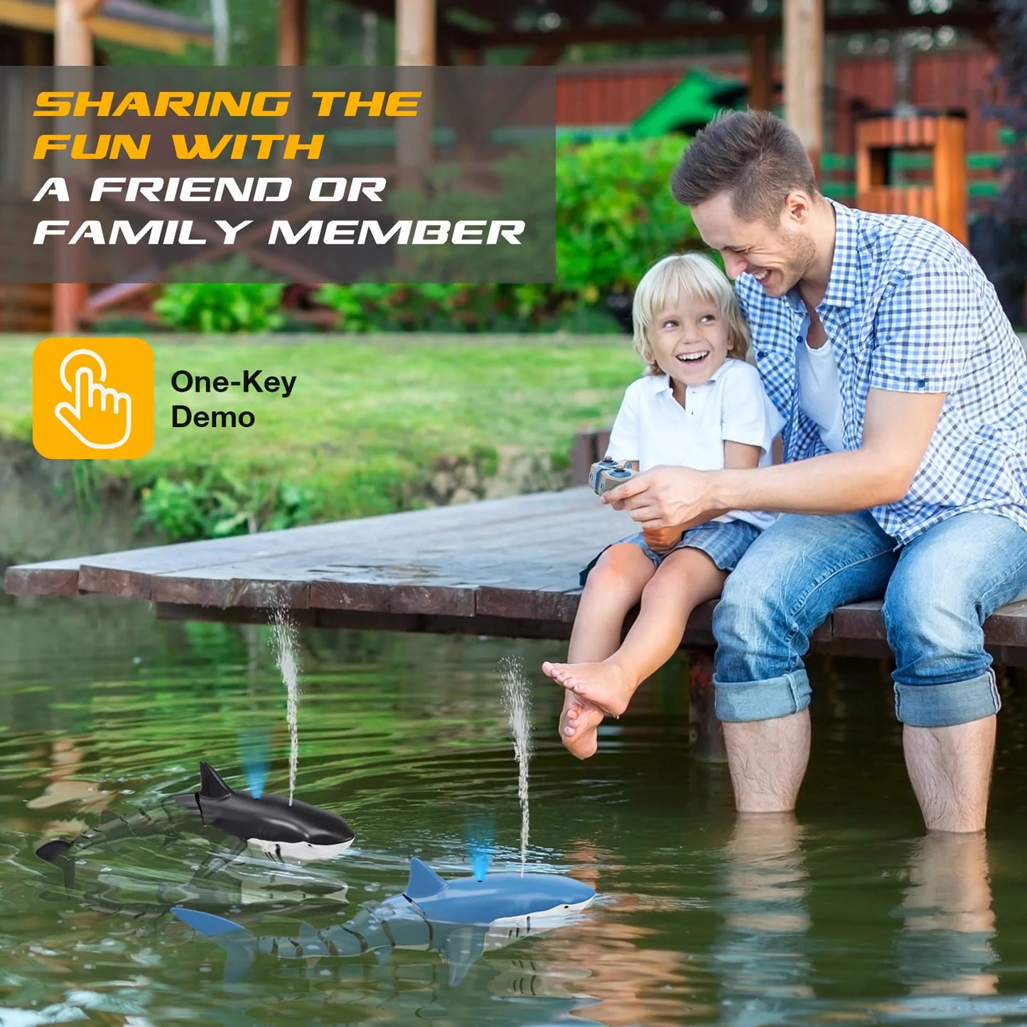 Smart RC Shark & Whale Spray Toy – Electric Water Robot Boat for Kids (With Lights & Remote Control)