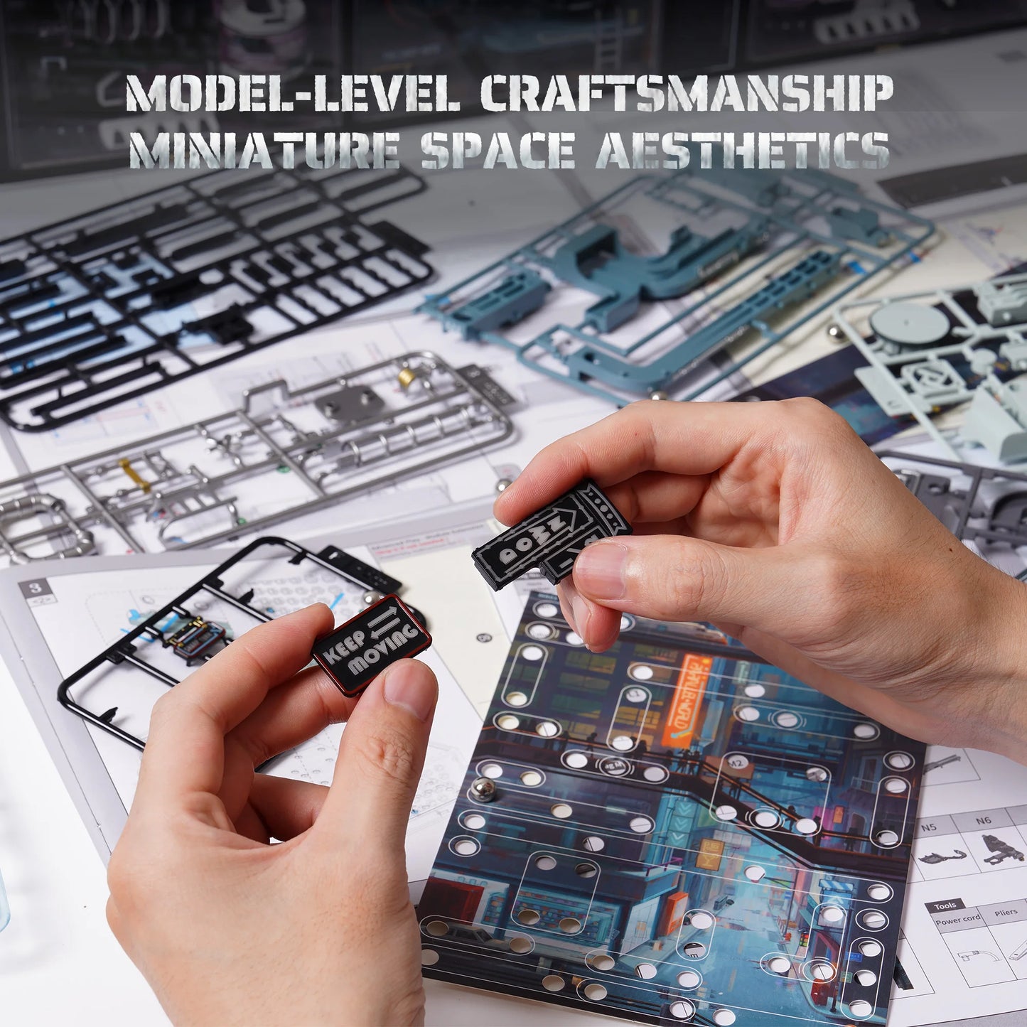 DIY Robotime ROKR The Last City – Futuristic Cyberpunk Marble Run | 3D Puzzle Model Kit & Gaming Decor