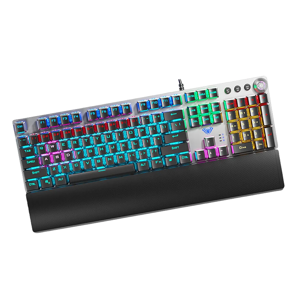 AULA F2088 Mechanical Gaming Keyboard – 104 Keys with Multi-Function Knob