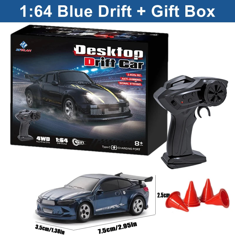 1:64 4WD Mini Drift RC Car – High-Speed 2.4G Remote Control Racer (15KM/H)