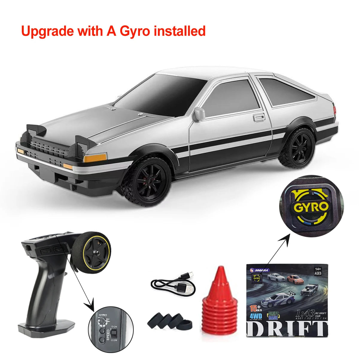 1/43 RC Drifting Car Racing RTR 4WD with Upgraded Gyro!