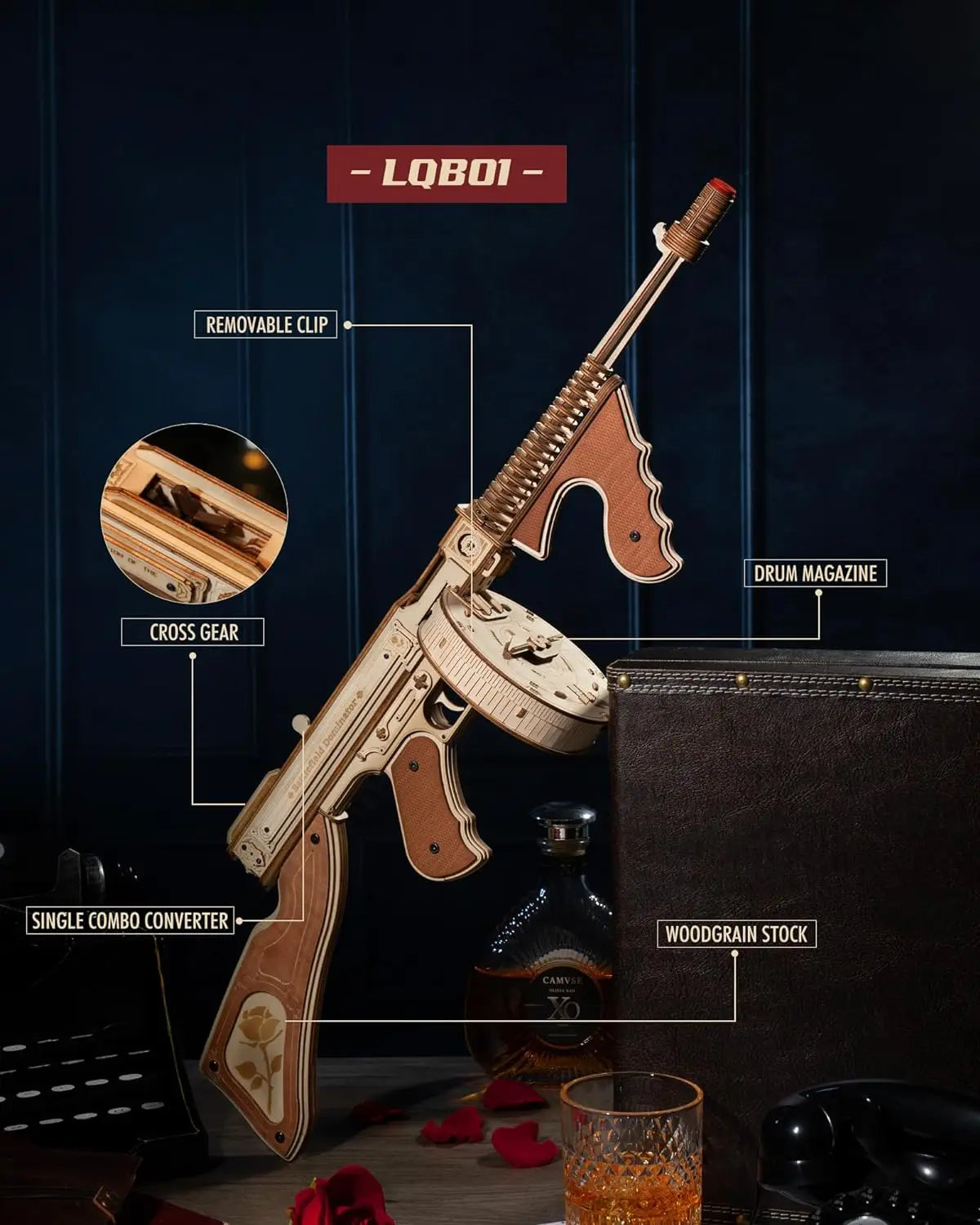 DIY Thompson Submachine Gun-3D Wooden puzzle