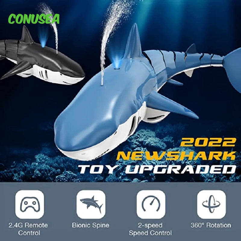 Smart RC Shark & Whale Spray Toy – Electric Water Robot Boat for Kids (With Lights & Remote Control)