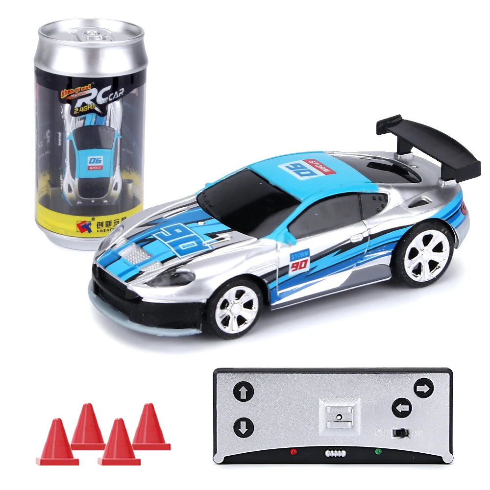 1:58 Mini RC Drift Car – Bluetooth-Controlled Toy in PVC Can Pack (Model 8023)