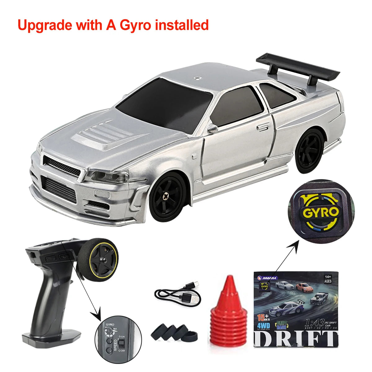 1/43 RC Drifting Car Racing RTR 4WD with Upgraded Gyro!