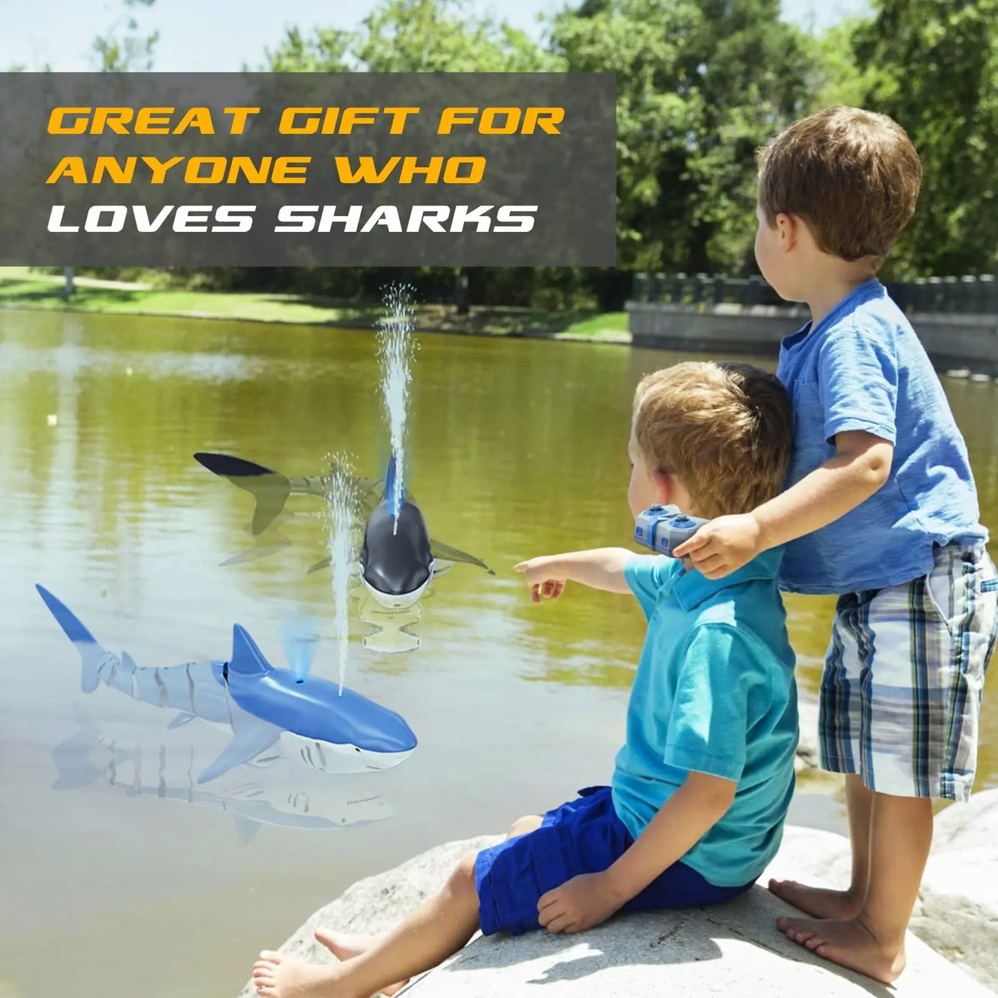Smart RC Shark & Whale Spray Toy – Electric Water Robot Boat for Kids (With Lights & Remote Control)