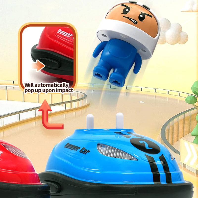 RC Battle Bumper Car Set – 2.4G Pop-Up Doll Crash Game with Lights (2 Cars)