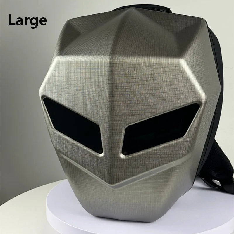 LED Knight Backpack-Hard Shell Motorcycle Bag with Luminous Eyes & Bluetooth App Control