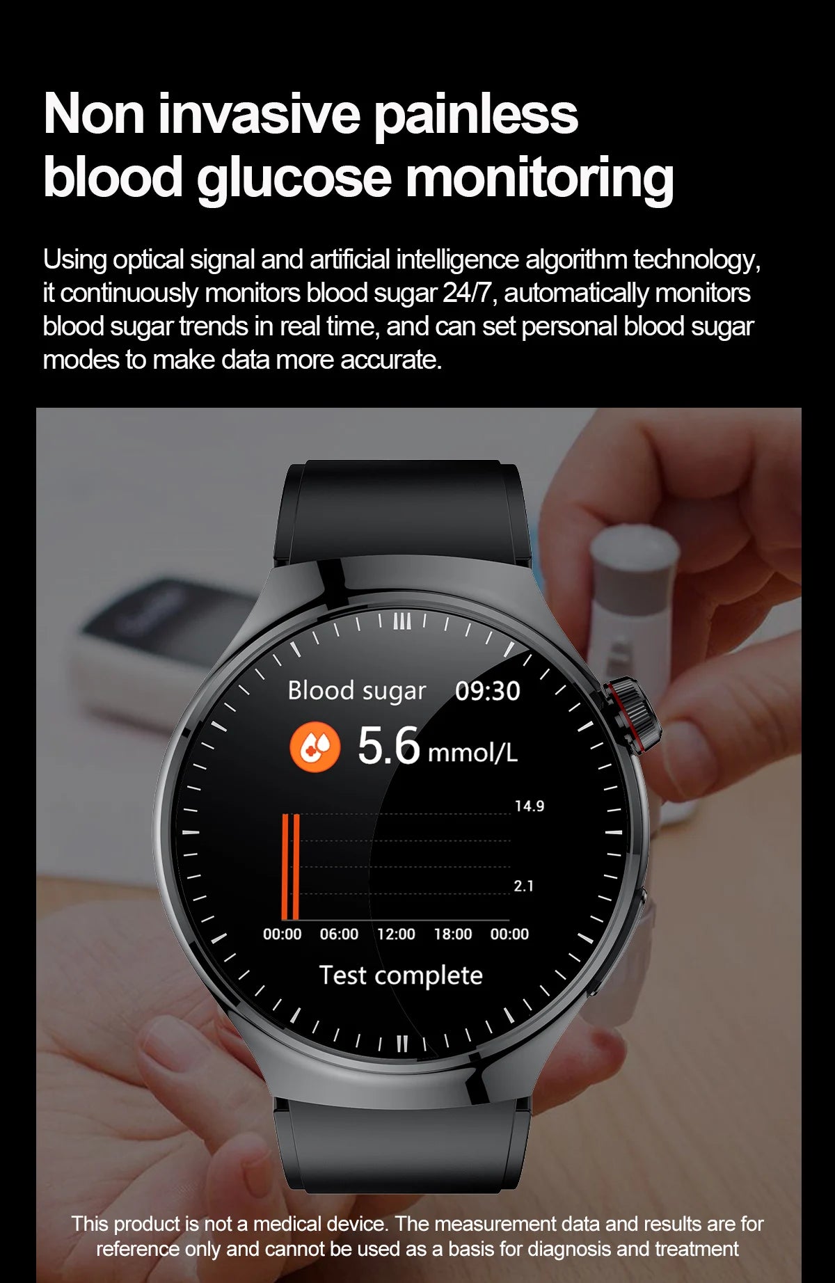 VitaPulse TK26 – 5-Organ Health Smartwatch with Uric Acid & Blood Lipid Tracker