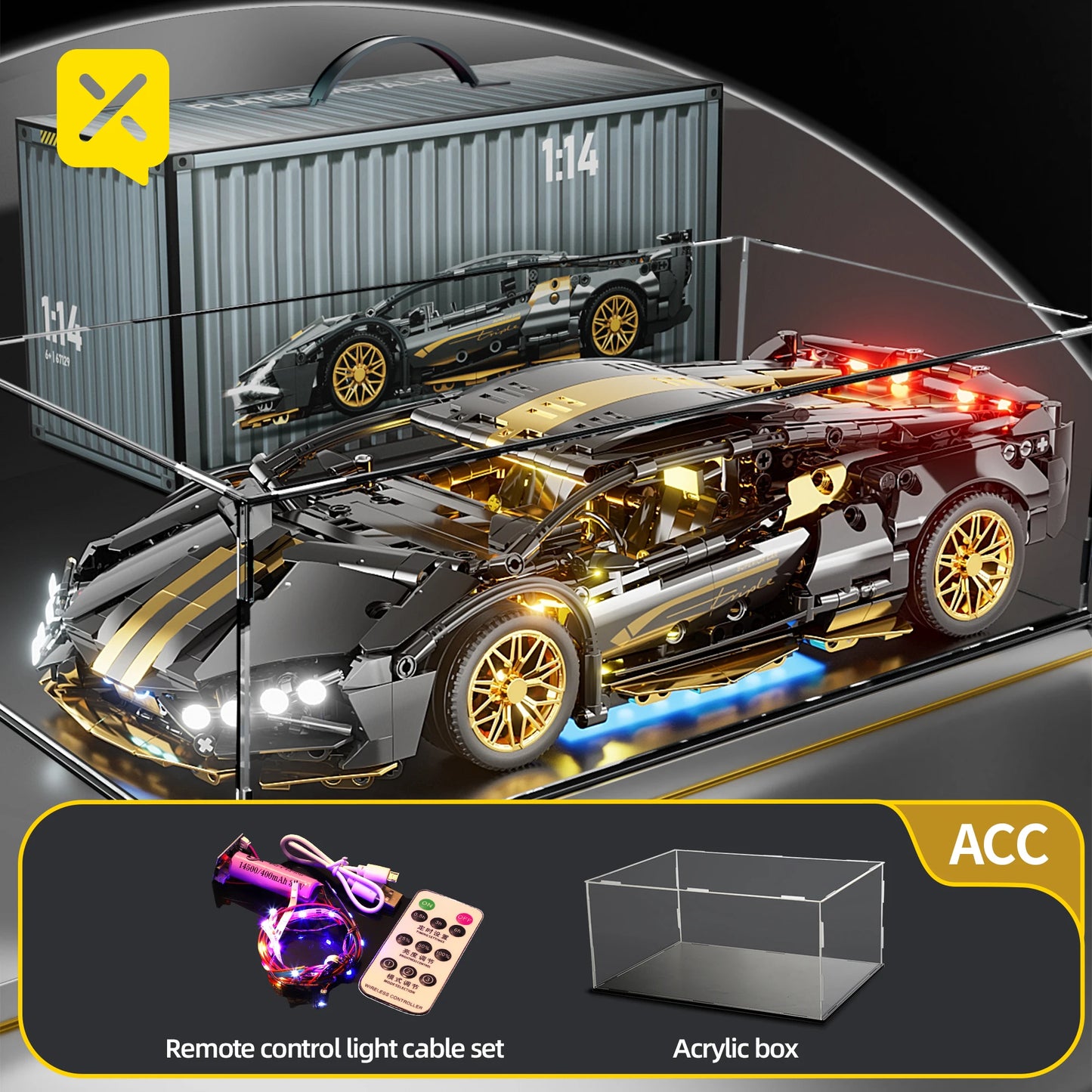 1:14 Scale Supercar Building Block Kit