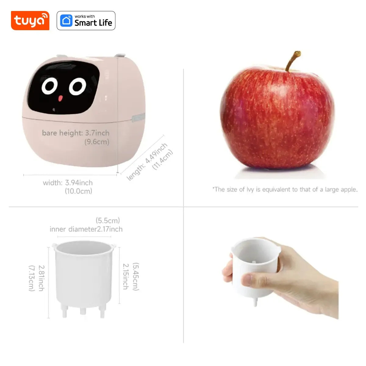 Tuya Ivy Smart Planter – 49+ Expressions, 7 Sensors & AI Chip for Interactive Plant Care