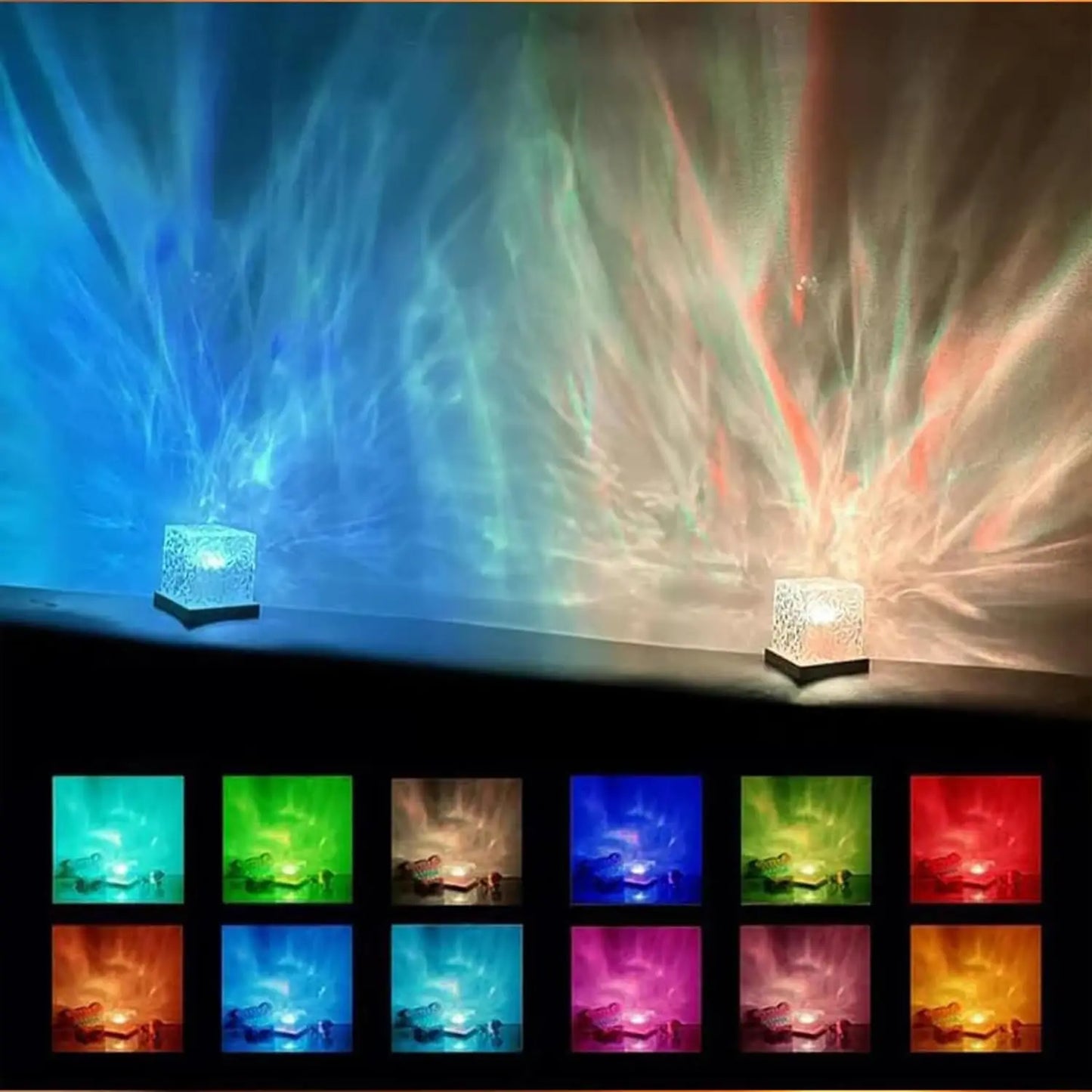 Ocean Wave Aurora Projector – 16-Color LED Glow Light