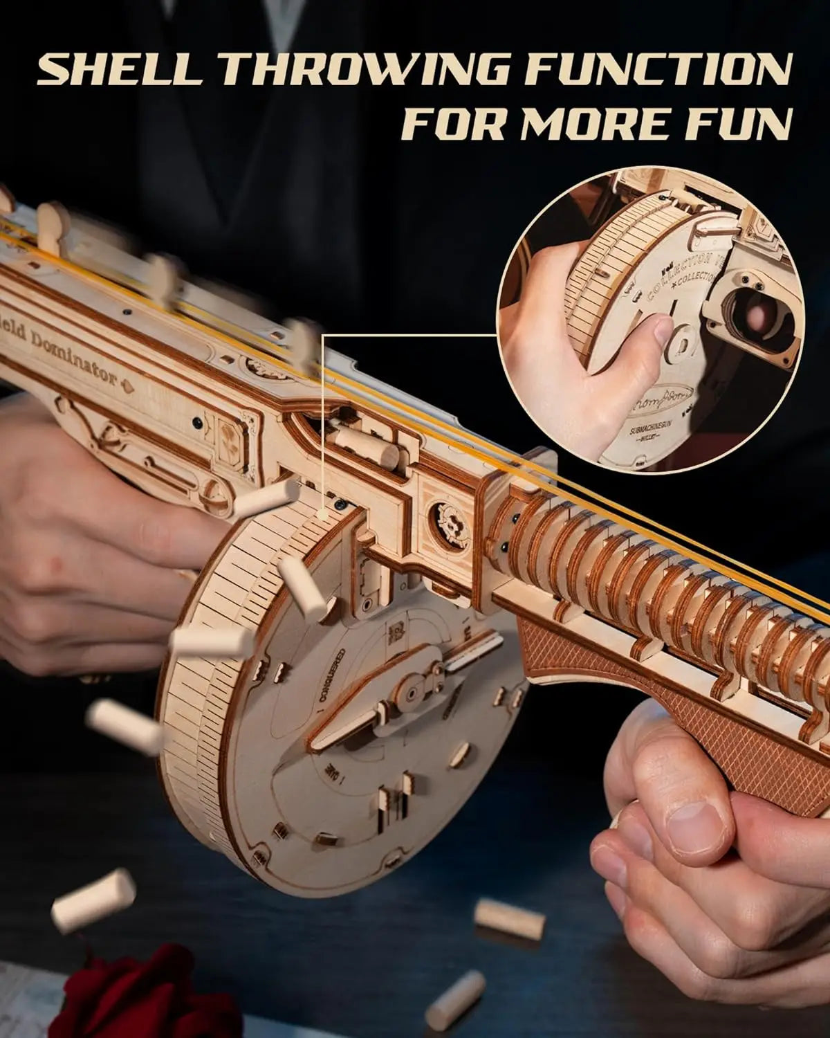 DIY Thompson Submachine Gun-3D Wooden puzzle