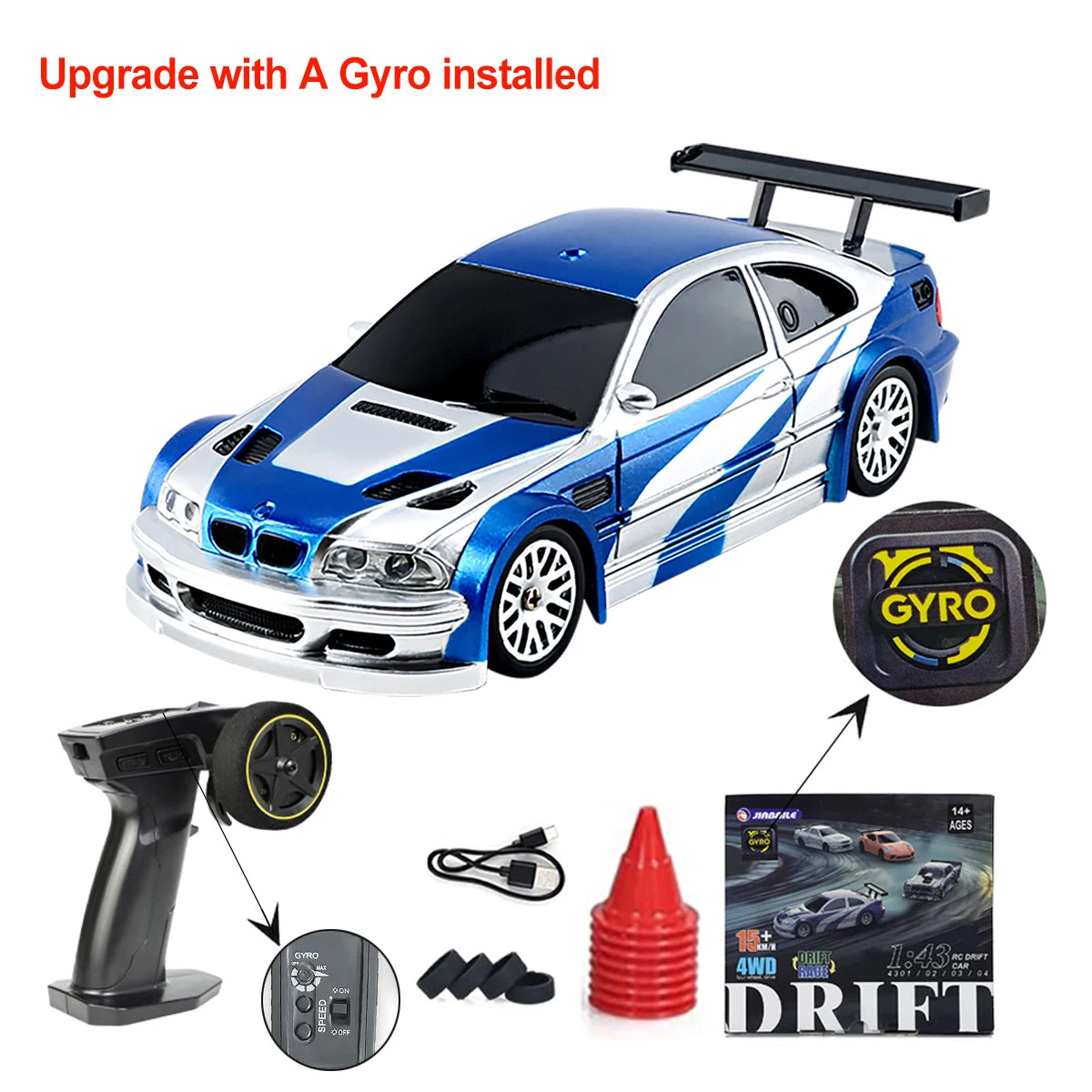 1/43 RC Drifting Car Racing RTR 4WD with Upgraded Gyro!
