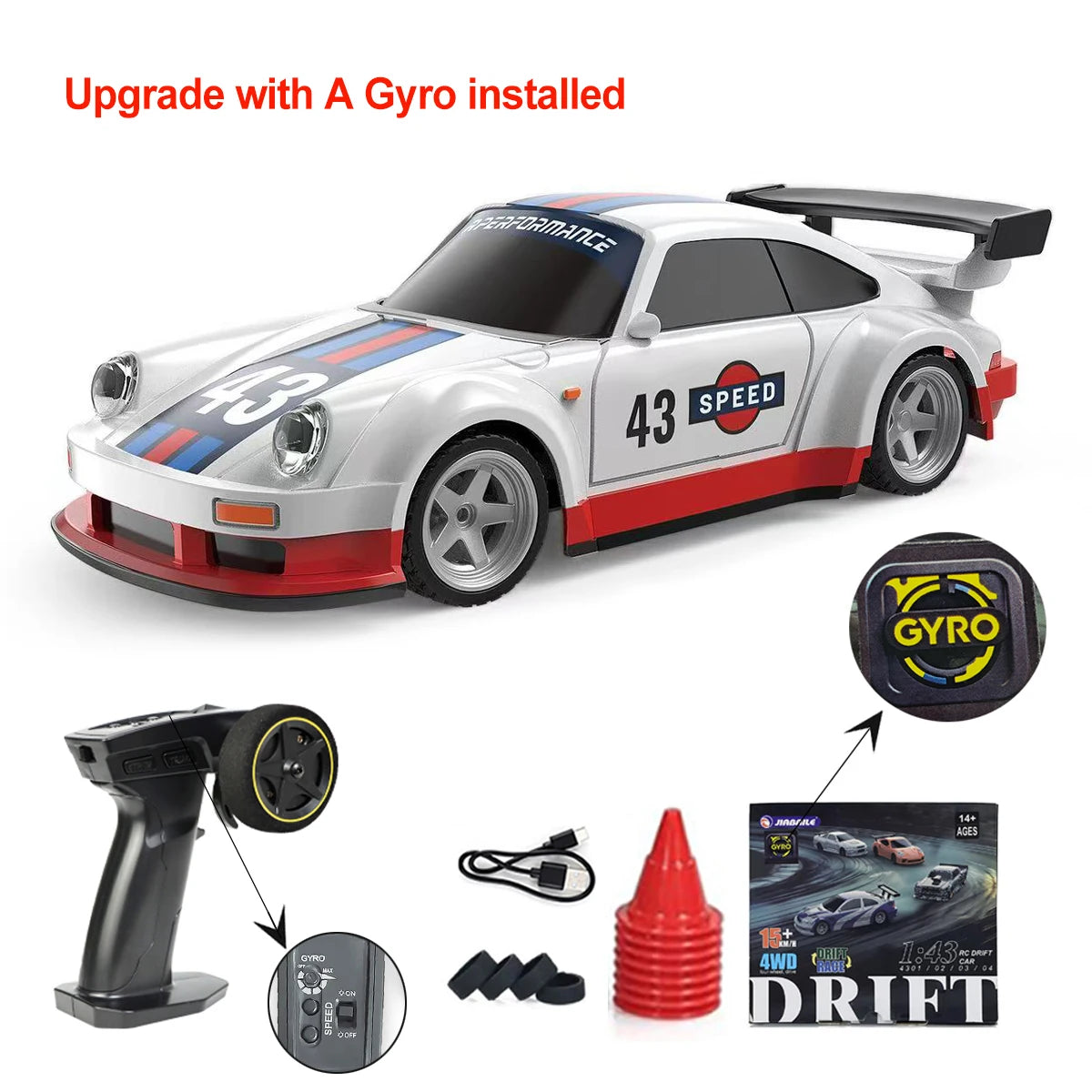 1/43 RC Drifting Car Racing RTR 4WD with Upgraded Gyro!