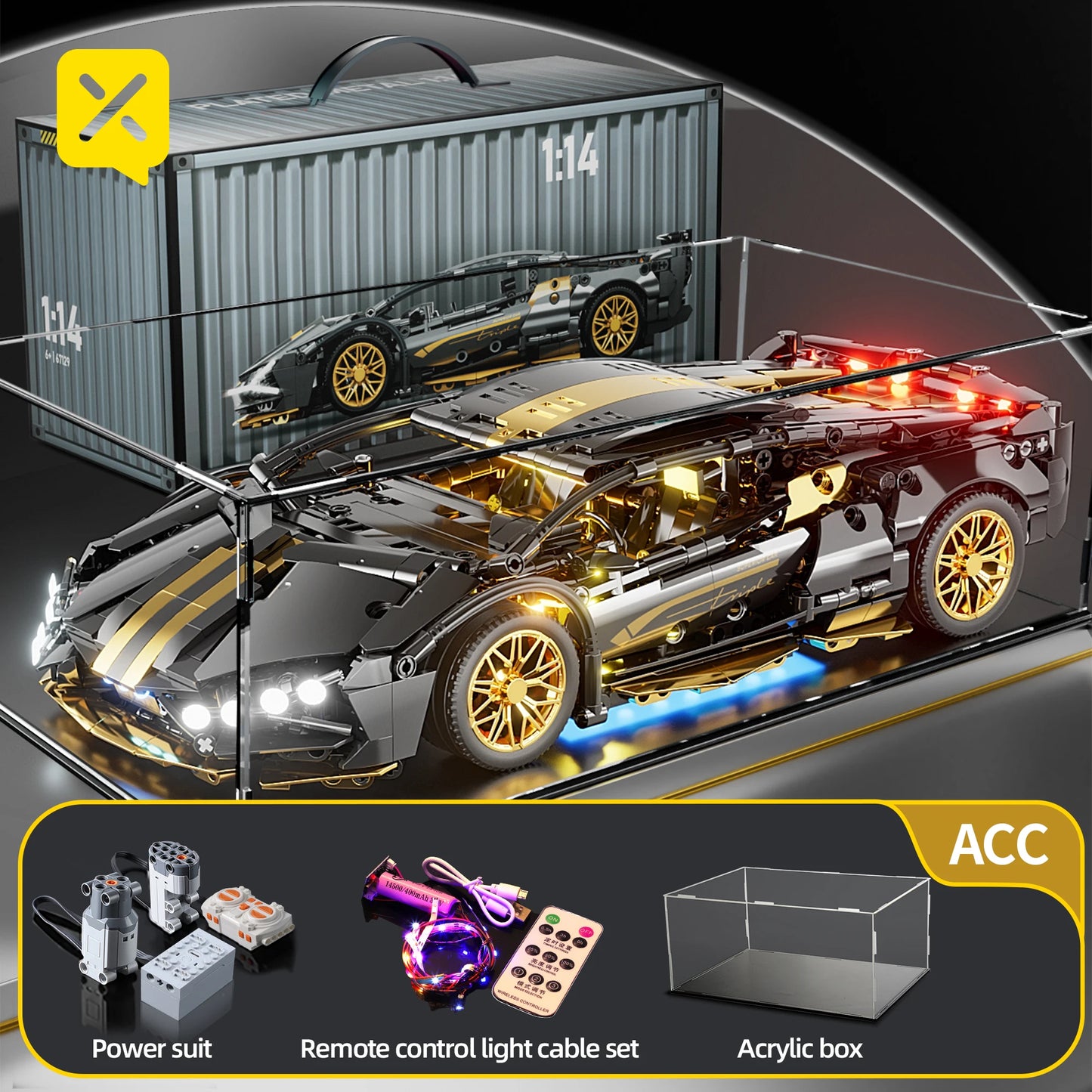 1:14 Scale Supercar Building Block Kit