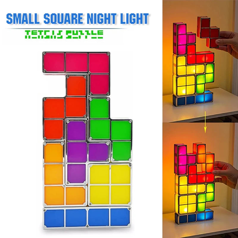 Stackable Puzzle Night Light – 3D DIY LED Lamp with 7 Colors