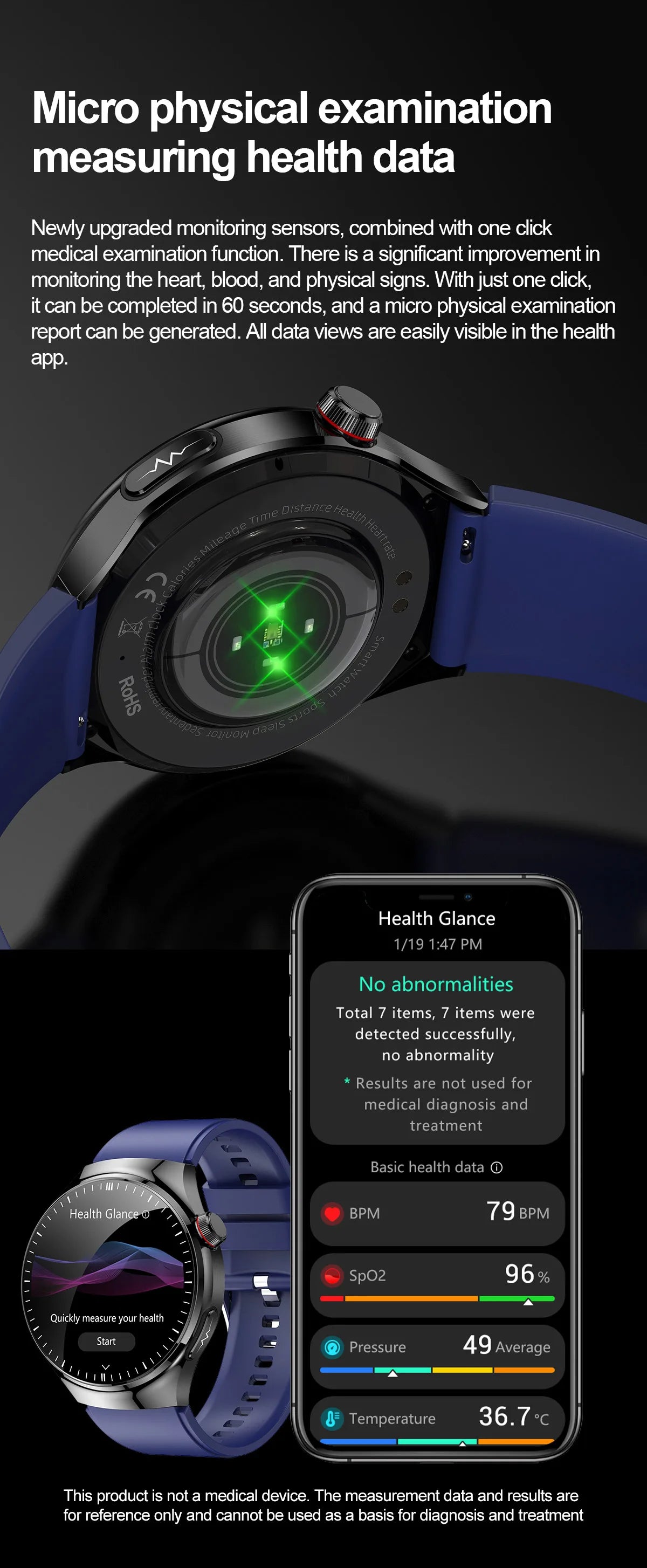 VitaPulse TK26 – 5-Organ Health Smartwatch with Uric Acid & Blood Lipid Tracker
