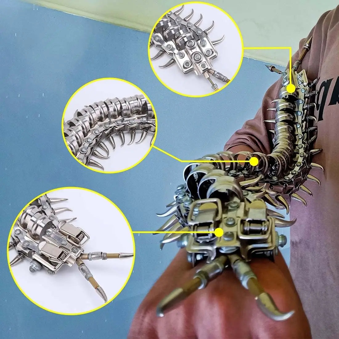 Steampunk Centipede 3D Metal Puzzle – 200 Pcs DIY Mechanical Model Kit