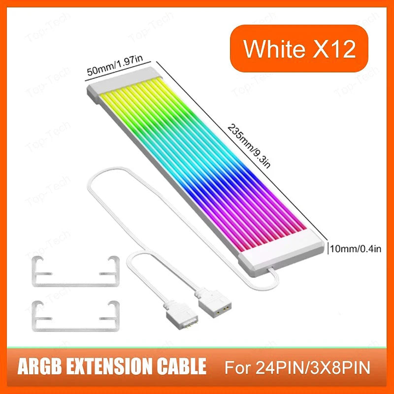 PC RGB PSU/GPU Cable Light Strip – 5V ARGB Sync Ready