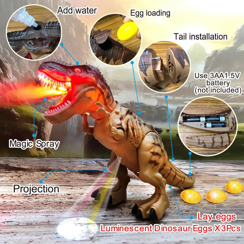 Large Electric Walking Dinosaur – Spray, Lay Eggs, Lights & Sounds