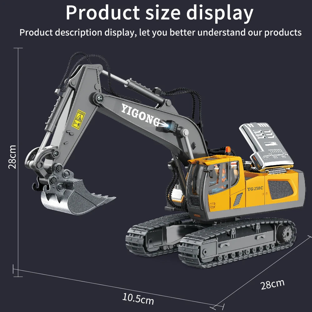 2.4GHz RC Construction Vehicle Series – Excavator, Dump Truck & Bulldozer (Simulated Alloy Models)