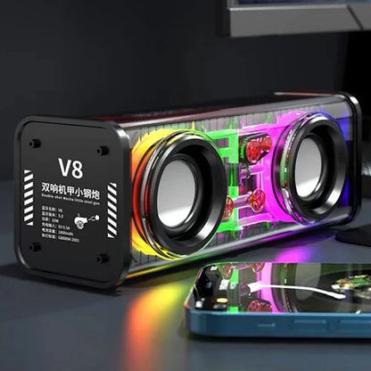 Transparent Mecha Bluetooth RGB Speaker