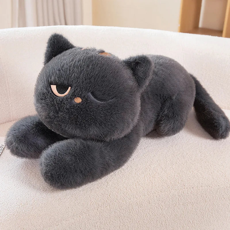 Black & Grey Cat Plush Pillow – 60-20cm