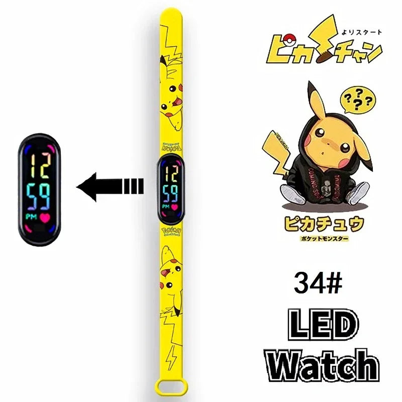 Kids LED Touch Watch – Pokémon, Avengers, Disney & More | Waterproof Cartoon Timepiece