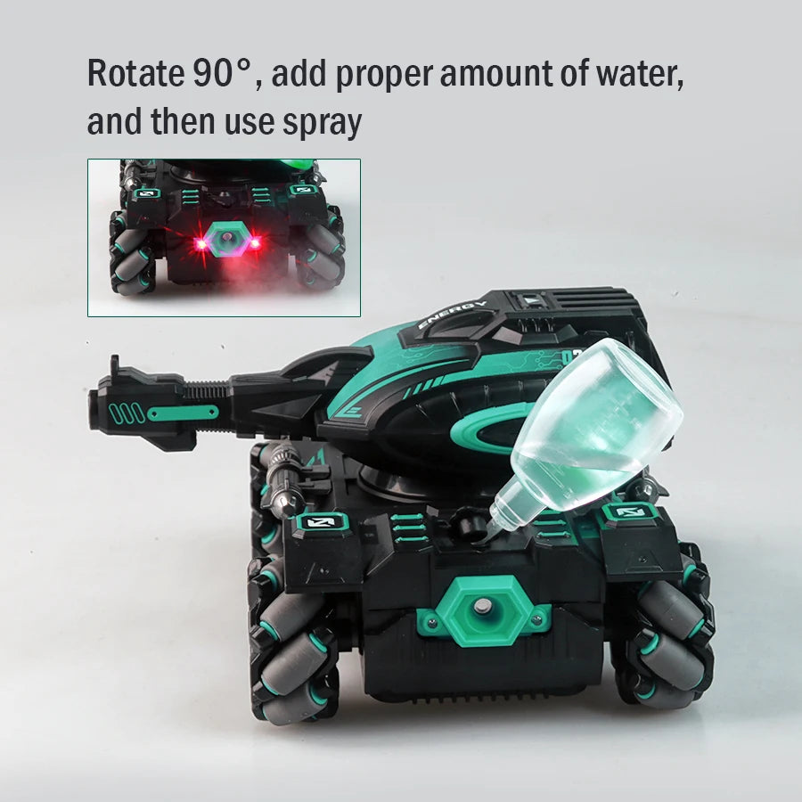 RC Spray Stunt Car tank – 2.4G 9-Channel Armored Tank with Water Launch
