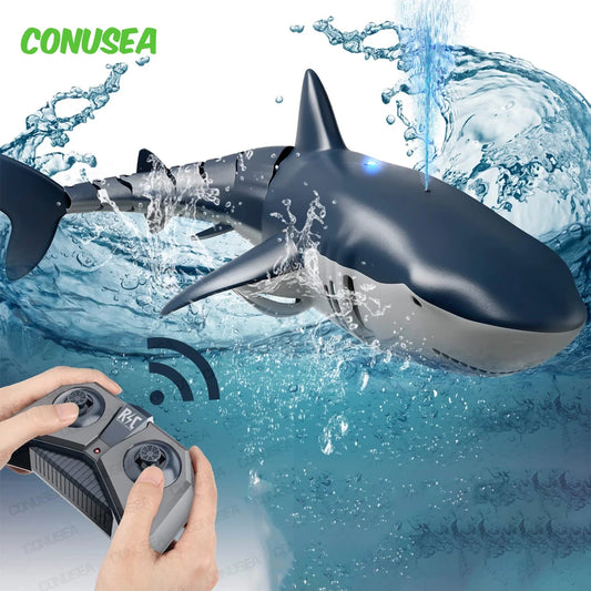 Smart RC Shark & Whale Spray Toy – Electric Water Robot Boat for Kids (With Lights & Remote Control)
