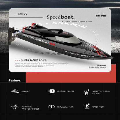 High-Speed Brushless RC Speedboat – 55KM/H