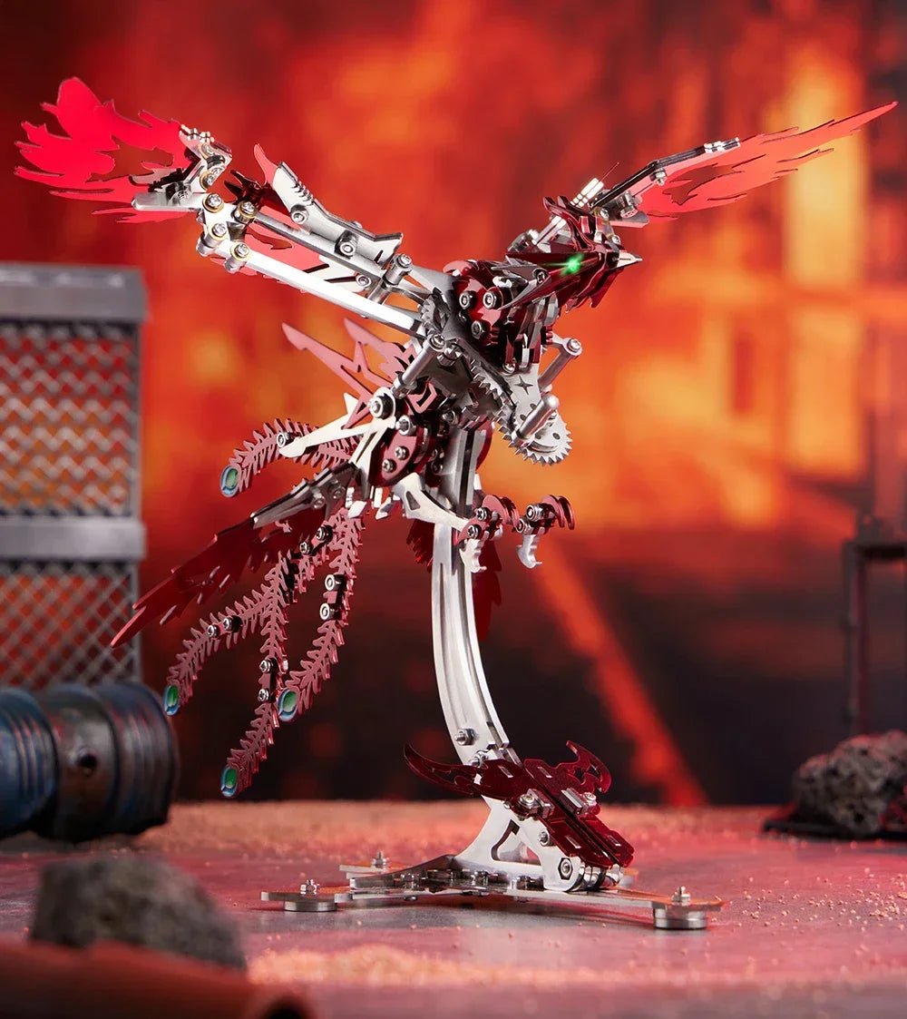 3D Metal Phoenix Flame Shadow – DIY Mechanical Puzzle Model Kit (358 Pieces, Stainless Steel)