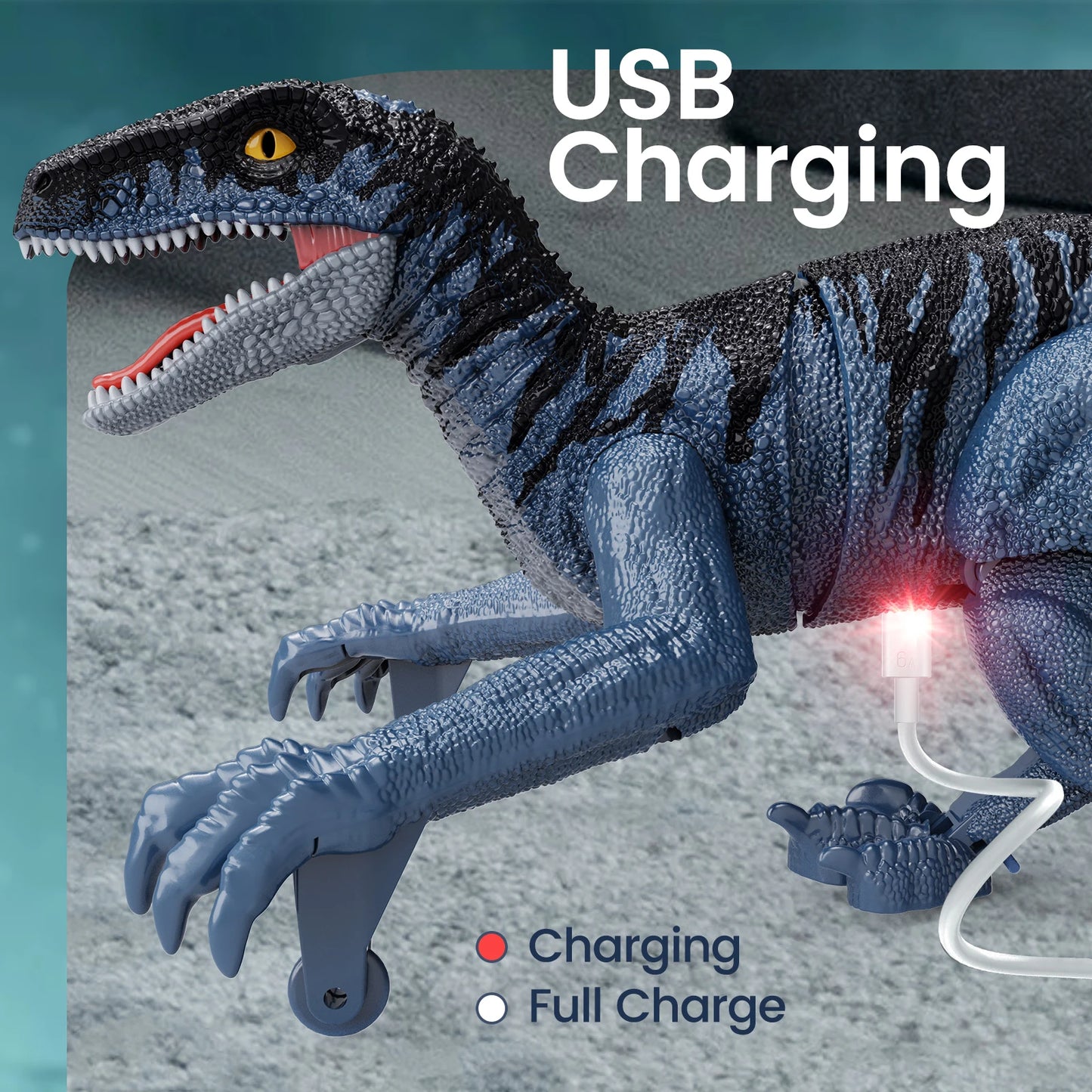 RC Velociraptor Dinosaur – Realistic Walking & Roaring Remote Control Toy (2.4GHz, Auto Mode)