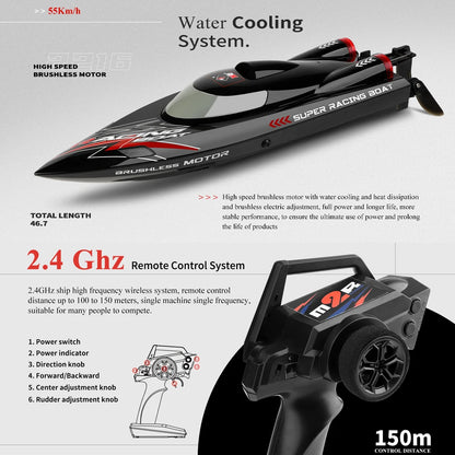 High-Speed Brushless RC Speedboat – 55KM/H