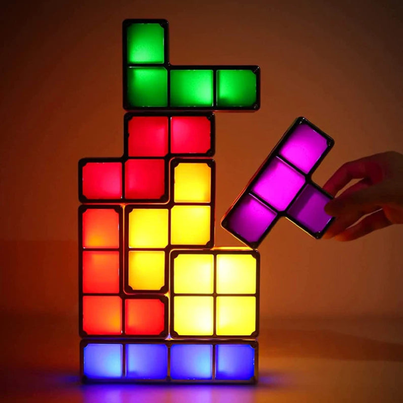 Stackable Puzzle Night Light – 3D DIY LED Lamp with 7 Colors
