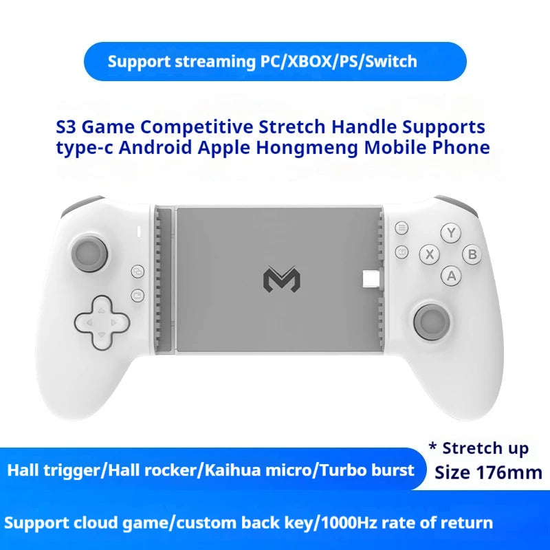 Memo S3 Gamepad – Type-C Mobile Phone Controller with Hall Effect Joystick
Pro-Level Precision for Android, PS Cloud & Mobile Gaming