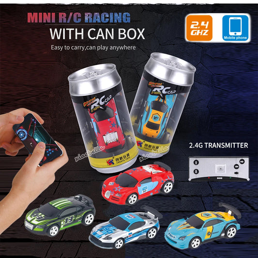 1:58 Mini RC Drift Car – Bluetooth-Controlled Toy in PVC Can Pack (Model 8023)