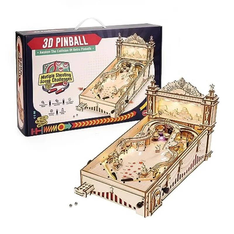 3D Wooden Pinball Machine