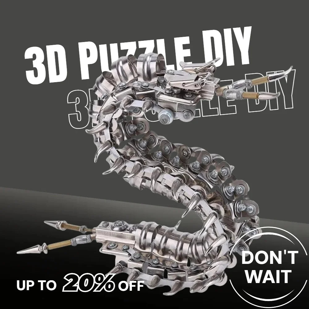 Steampunk Centipede 3D Metal Puzzle – 200 Pcs DIY Mechanical Model Kit