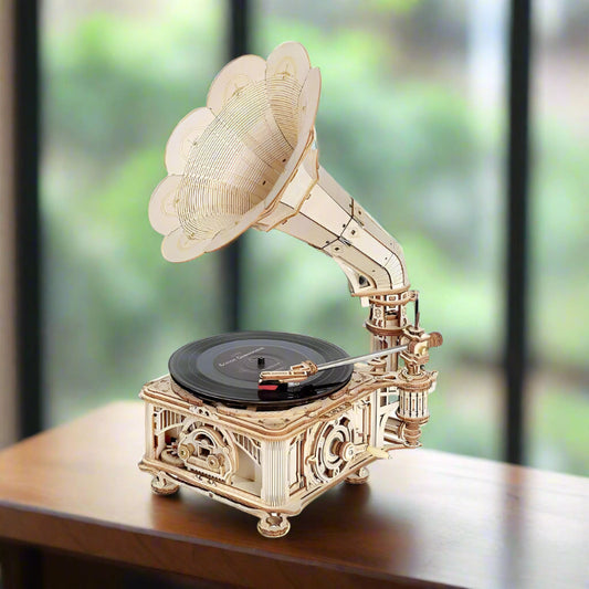 Classic Gramophone – 3D Wooden Puzzle Music Player (LKB01 / LKB01D)