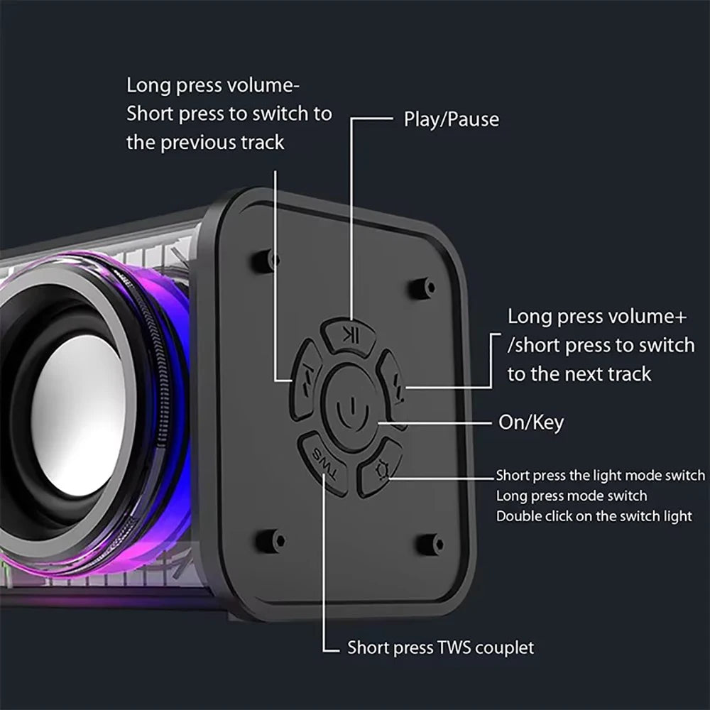 Transparent Mecha Bluetooth RGB Speaker