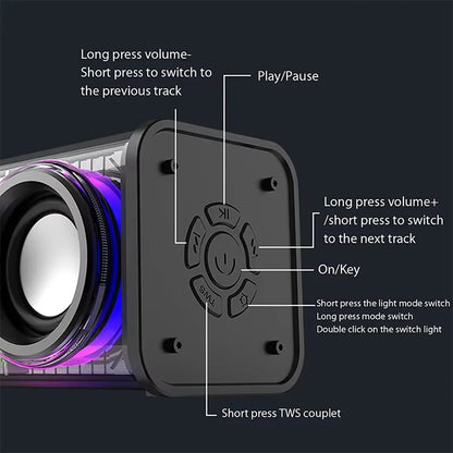 Transparent Mecha Bluetooth RGB Speaker