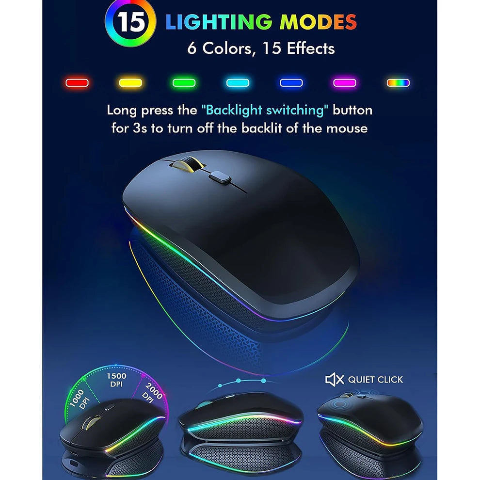 JOMAA Wireless RGB Keyboard & Mouse Combo – Rechargeable, Ergonomic, Multi-Platform