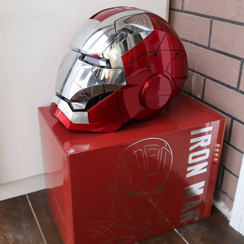 Mk5 Iron Man Helmet 1:1 – Voice-Controlled with LED Eyes, Combat Mode & Remote
