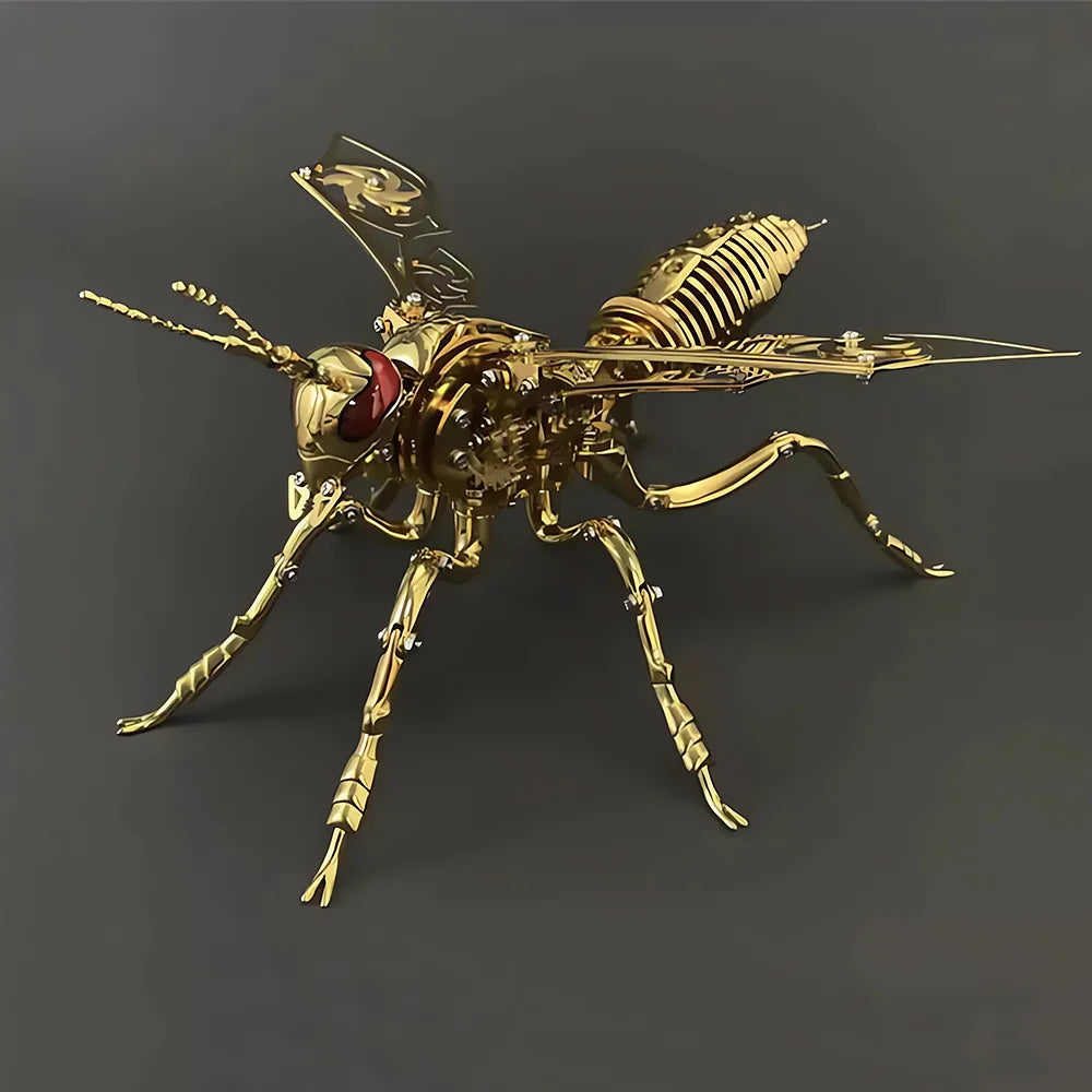 3D Stainless Steel Wasp Model Kit – DIY Mechanical Insect Puzzle Toy for Adults & Teens | Anti-Stress Craft
